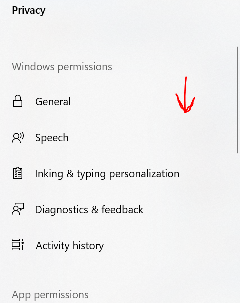 Scroll down left sidebar