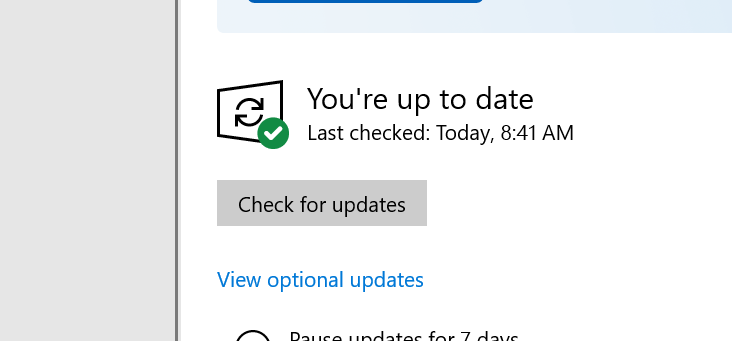 Windows update settings